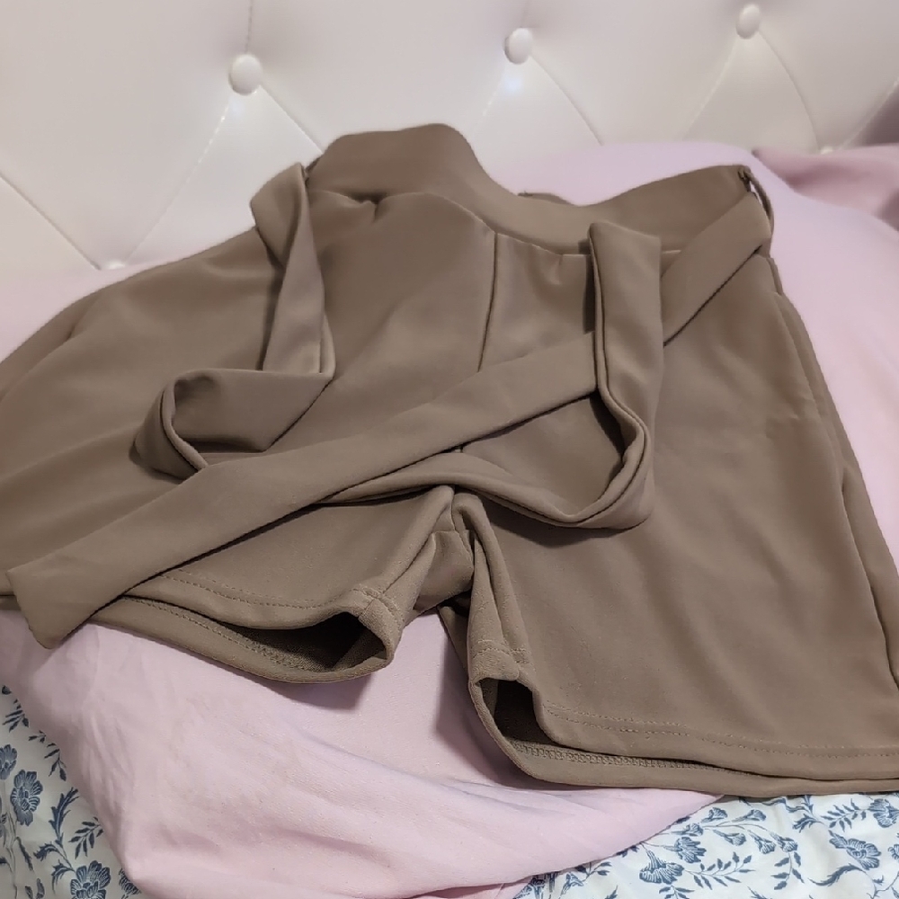 Stylish Tan Shorts with Belt